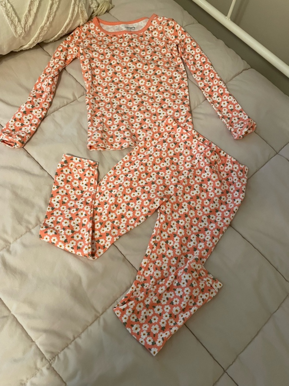 Carter's Coral Floral Two-Piece Pajama Set